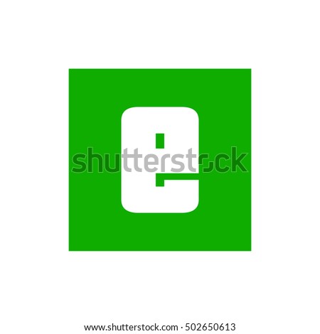 Letter E vector, logo. Useful as branding symbol, corporate identity, alphabet element, square app icon, clip art, and illustration.