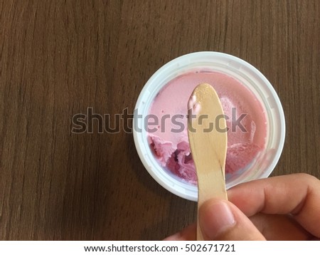 colorful ice cream in plastic cup
