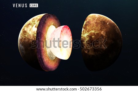 Venus inner structure. Elements of this image furnished by NASA