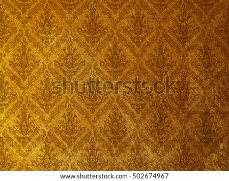 golden wallpaper. baroque style.