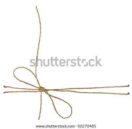 Rope wrap with bow isolated on white Royalty-Free Stock Photo #50270485