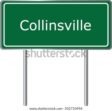 Collinsville , Illinois , road sign green vector illustration, road table, USA city