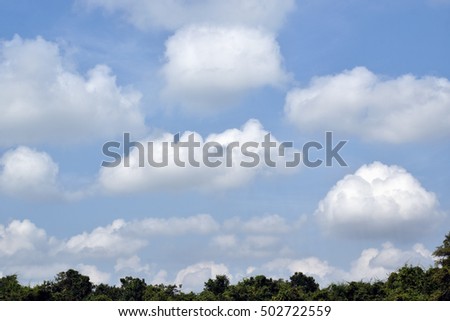 white clouds and blue sky at a day