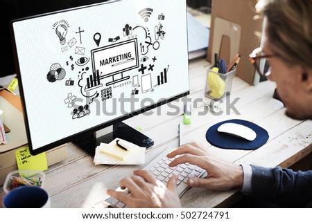 Business Marketing Icons Graphic Sketch Doodle Concept