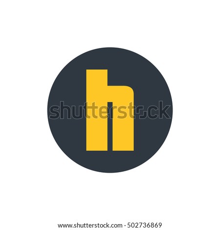 Letter H vector, logo. Useful as branding symbol, corporate identity, alphabet element, circle app icon, clip art and illustration.