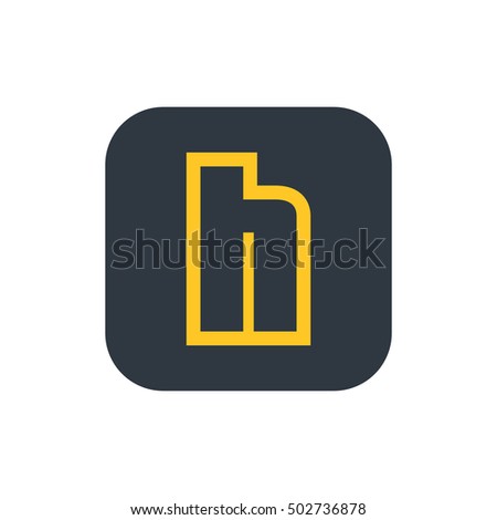 Letter H vector, logo. Useful as branding symbol, corporate identity, alphabet element, square app icon, clip art and illustration.