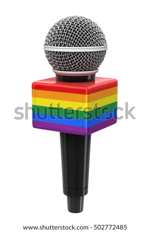 3D Illustration. Color Microphone. Image with clipping path