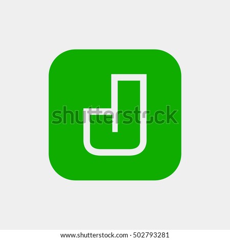 Letter J vector, logo. Useful as branding symbol, corporate identity, alphabet element, square app icon, clip art and illustration.