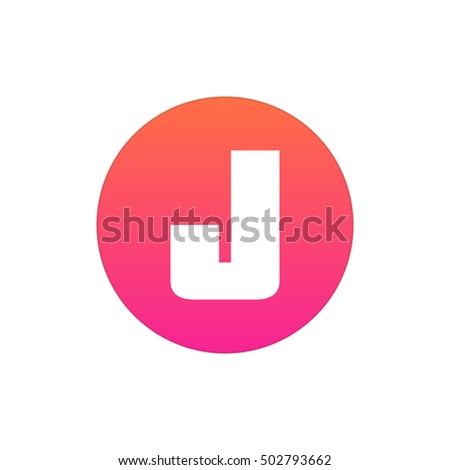 Letter J vector, logo. Useful as branding symbol, corporate identity, alphabet element, circle app icon, clip art and illustration.