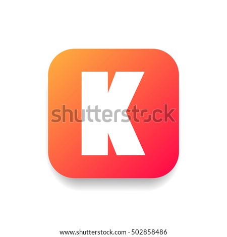 Letter K vector, logo. Useful as branding symbol, corporate identity, alphabet element, square app icon, clip art and illustration.