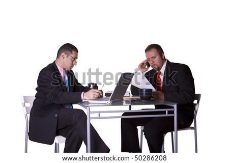 Businessmen in an Office Working Together - Isolated Background