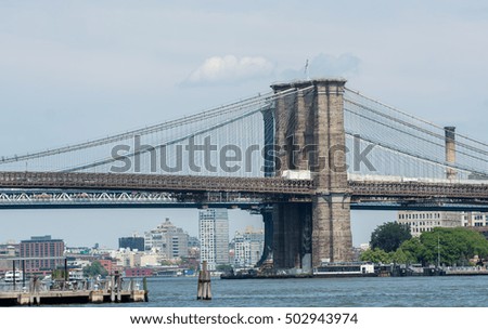 Magnificent structure of Brooklyn Bridge, New York Symbol.