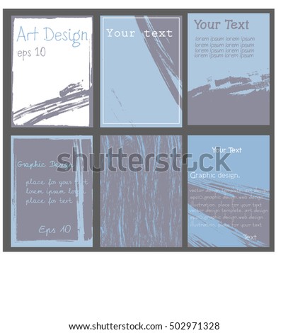 Set of vector card templates with grunge texture. isolated with clipping mask