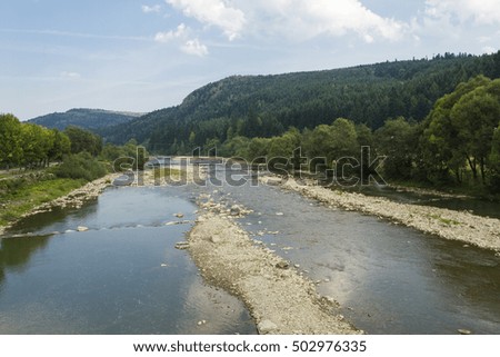 Mountain beautiful River in the Carpathians. protection of environment