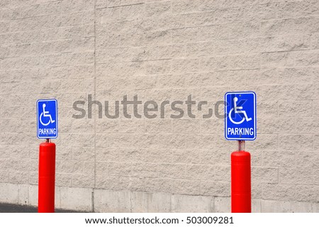 handicap sign in parking area