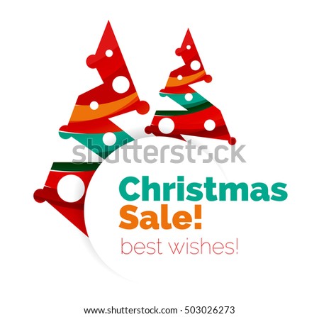 Christmas and New Year geometric banner with text. Vector illustration