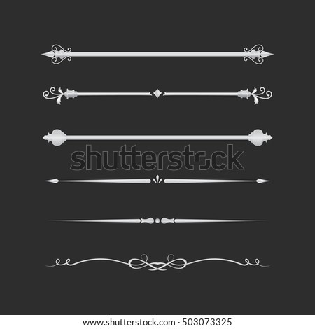 Set of dividers with gradient Vintage Decorative Ornament vector