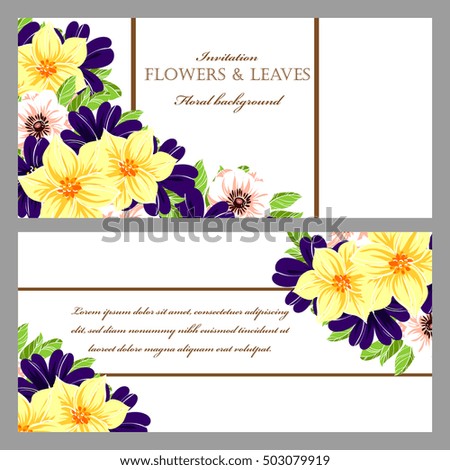 Invitation with floral background