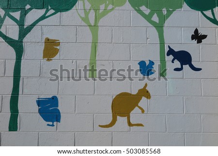 Colorful animal paint wall