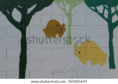 Colorful animal paint wall
