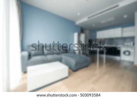 Blur living room interior for background