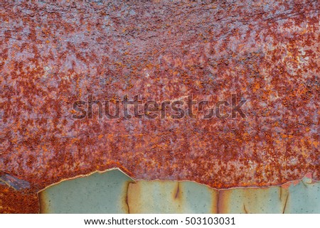 Background metal rust. Wallpapers Color rust corrosion. Metal surface rust stains. Disintegration of color caused by corrosion.