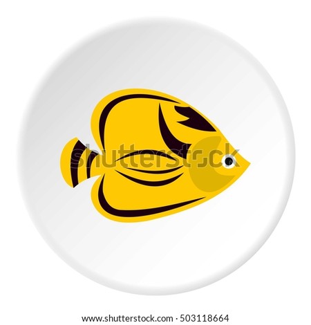 Fish yellow tang icon. Flat illustration of fish yellow tang vector icon for web