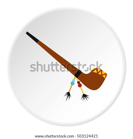 Smoking pipe icon. Flat illustration of smoking pipe vector icon for web