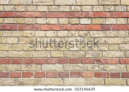 Background of ancient brick wall texture of red bricks