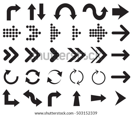 Arrows vector collection with elegant style and black color. Royalty-Free Stock Photo #503152339