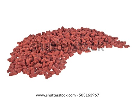 Dry cat food isolated on white background