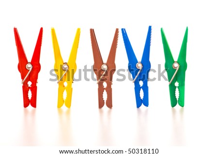 Colorful clothes clips
