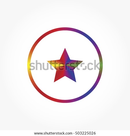 colorful gradient star in a colorful gradient circle logo vector