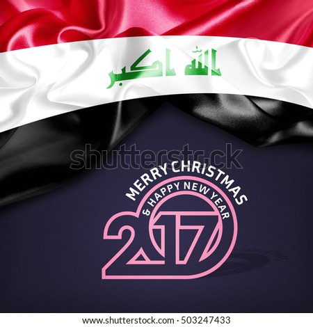 Merry Christmas and Happy new year 2017 Iraq creative background