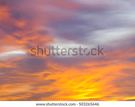 beautiful view , wonderful twilight with sunset and nice clouds in summer , Hatyai , Thailand , Asia