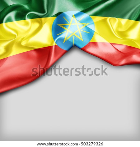 Ethiopia Country Flag on white background