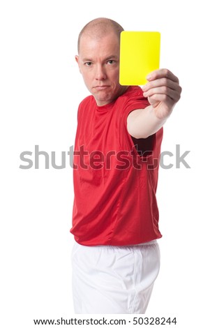 Full isolated studio picture from a young referee