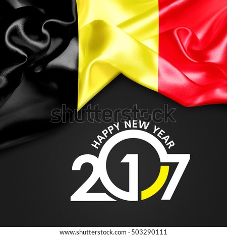 Belgium Happy New year 2017 Abstract Flag background