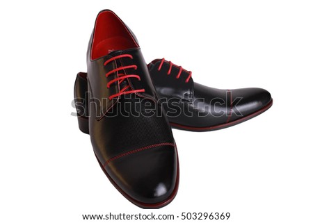 black men shoes with red shoelaces