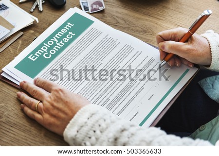 Employment Contract Obligation Terms Agreement Concept Royalty-Free Stock Photo #503365633