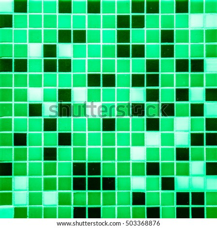 Modern glass mosaic tiles background, small mosaic texture, green mosaic in bathroom, high quality resolution