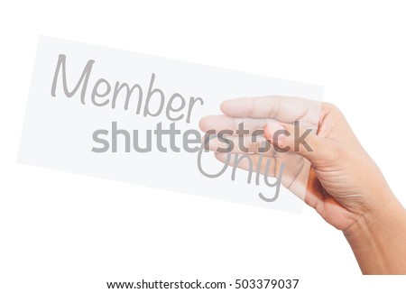 Hand writing Members Only with black marker on visual screen. Isolated on background. Business, technology, internet concept. Stock Photo