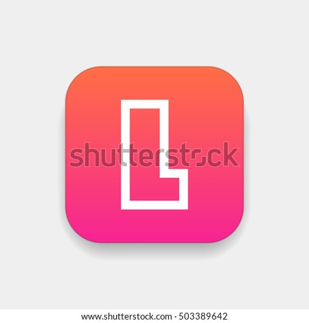Letter L vector, logo. Useful as branding symbol, corporate identity, alphabet element, square app icon, clip art and illustration.