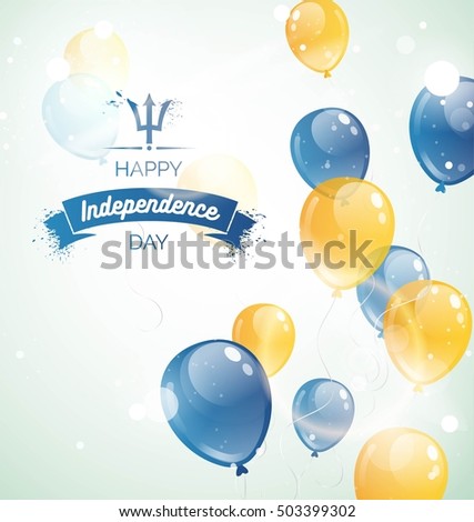 30 november.Barbados Independence Day greeting card. Celebration background with flying balloons and text. Vector illustration
