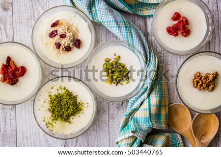 Turkish Dessert Muhallebi / Homemade Pudding.
 Royalty-Free Stock Photo #503440765