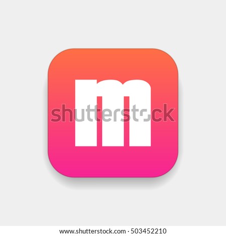 Letter M vector, logo. Useful as branding symbol, corporate identity, alphabet element, square app icon, clip art and illustration.