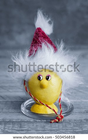 Christmas lemon on the old boards