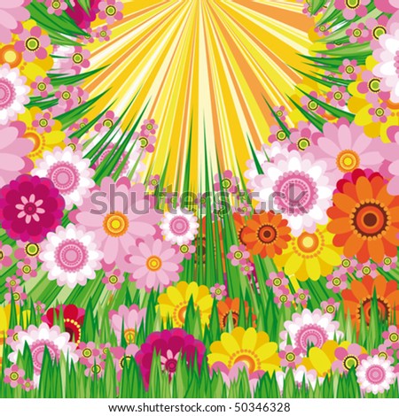 Vector Easter Floral background