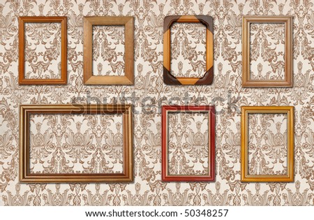 wall with blank frames