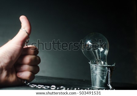 bulb and hand